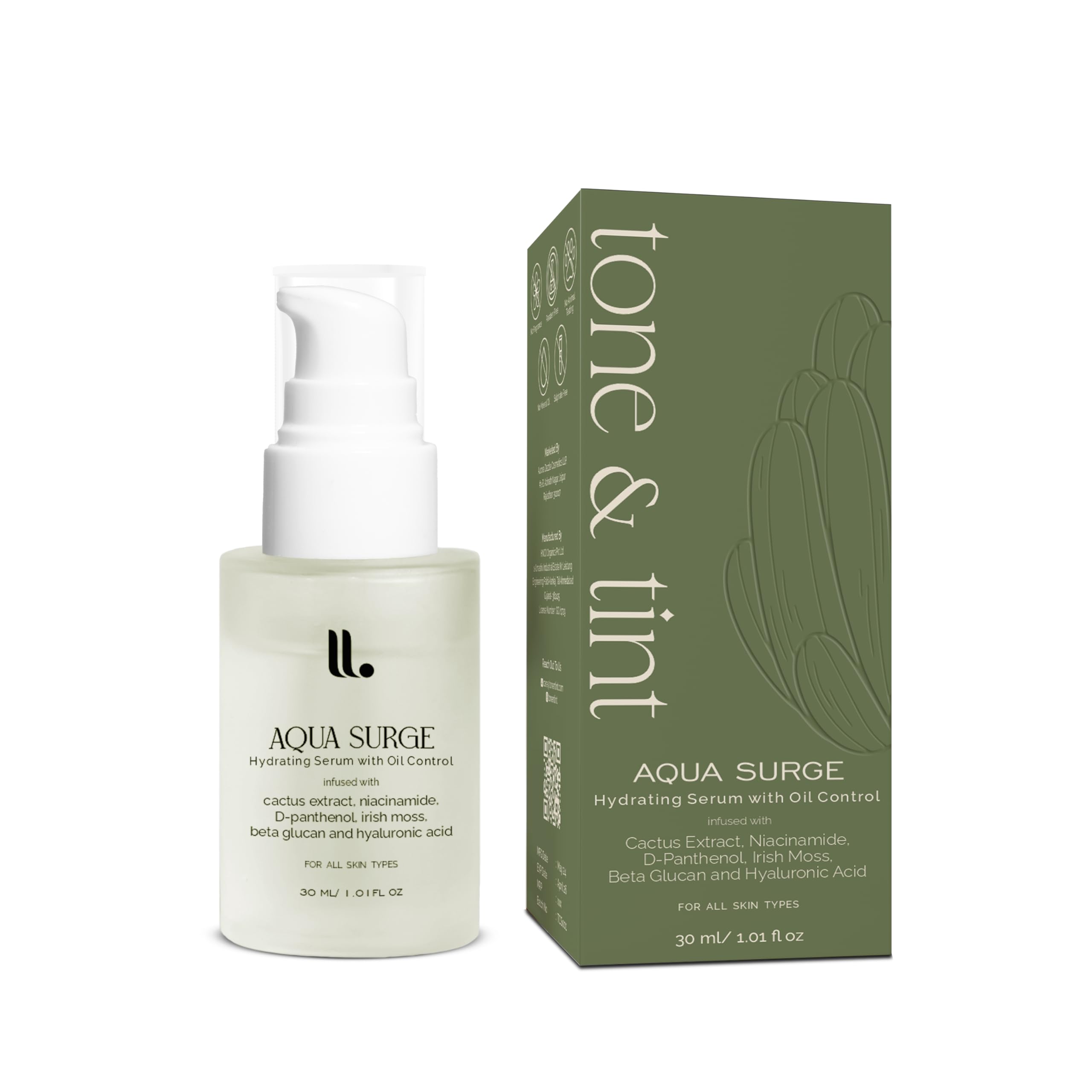 TONE & TINT Aqua Surge Niacinamide Face Serum for Acne & Dark Spots 30ml | Hyaluronic Acid Serum For Dry Skin & Open Pores