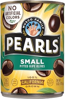 PEARLS Ripe Pitted, Small Black Olives, 6 oz, 12-Cans