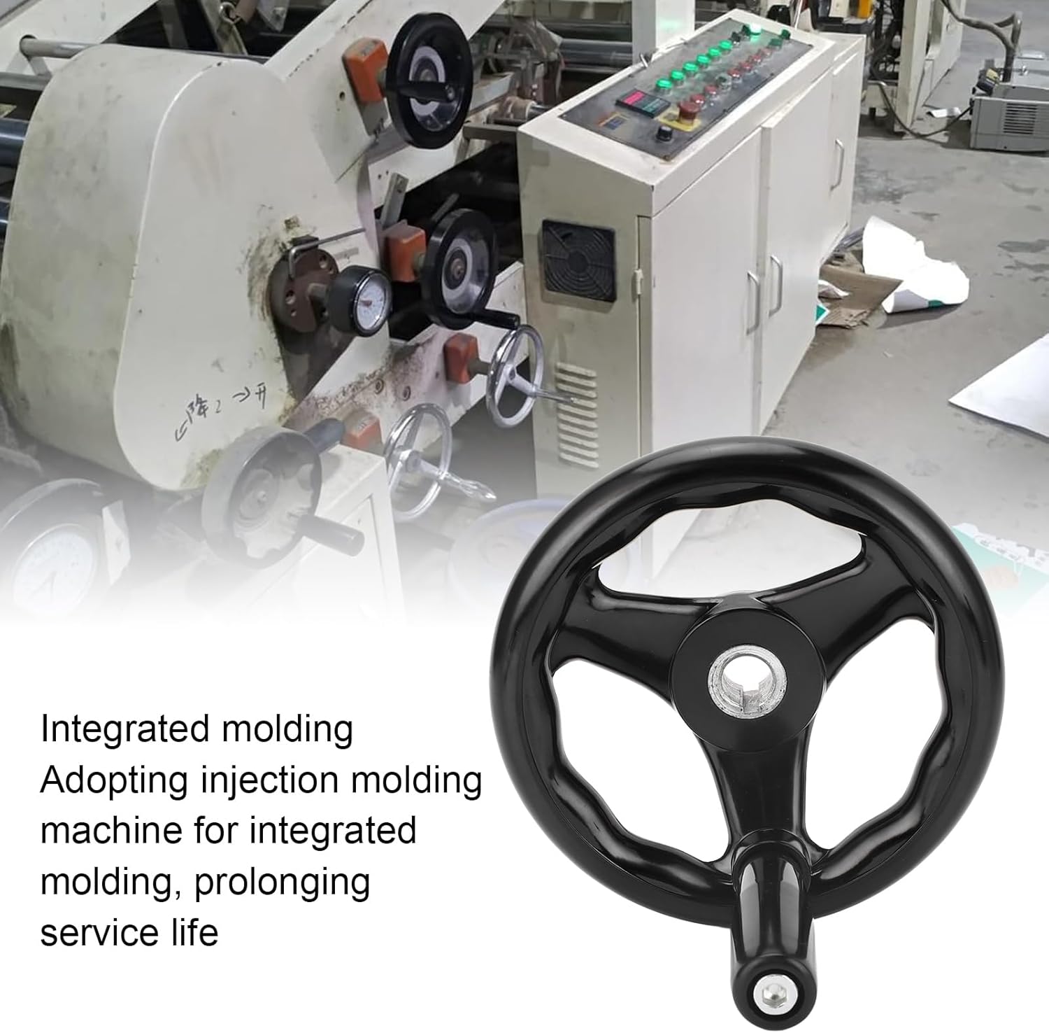 Lathe Hand Wheel, 16 X 160 mm 3 Spoked Round Handwheel with Revolving Knob Handle for Milling Machines Grinders
