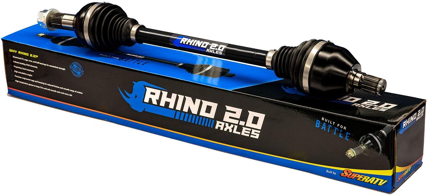 SuperATVHeavy Duty Rhino 2.0 Front Axle for 72" Wide Can-Am Maverick X3 XMR/XRC/XRS (See Fitment) | 1 Front Axle w/Smart-Lok | Made of 4340 Chromoly Steel- 30% Stronger Than Stock! | Heat Treated