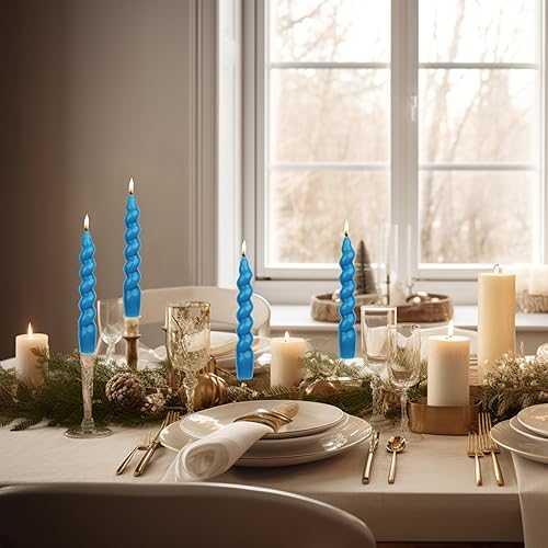 Miniatura 4 de MAITREYA Juego de 4 velas cónicas en espiral naranja, para decoración, bodas, fiestas, iglesia, sin perfume, 10 pulgadas (naranja-B)