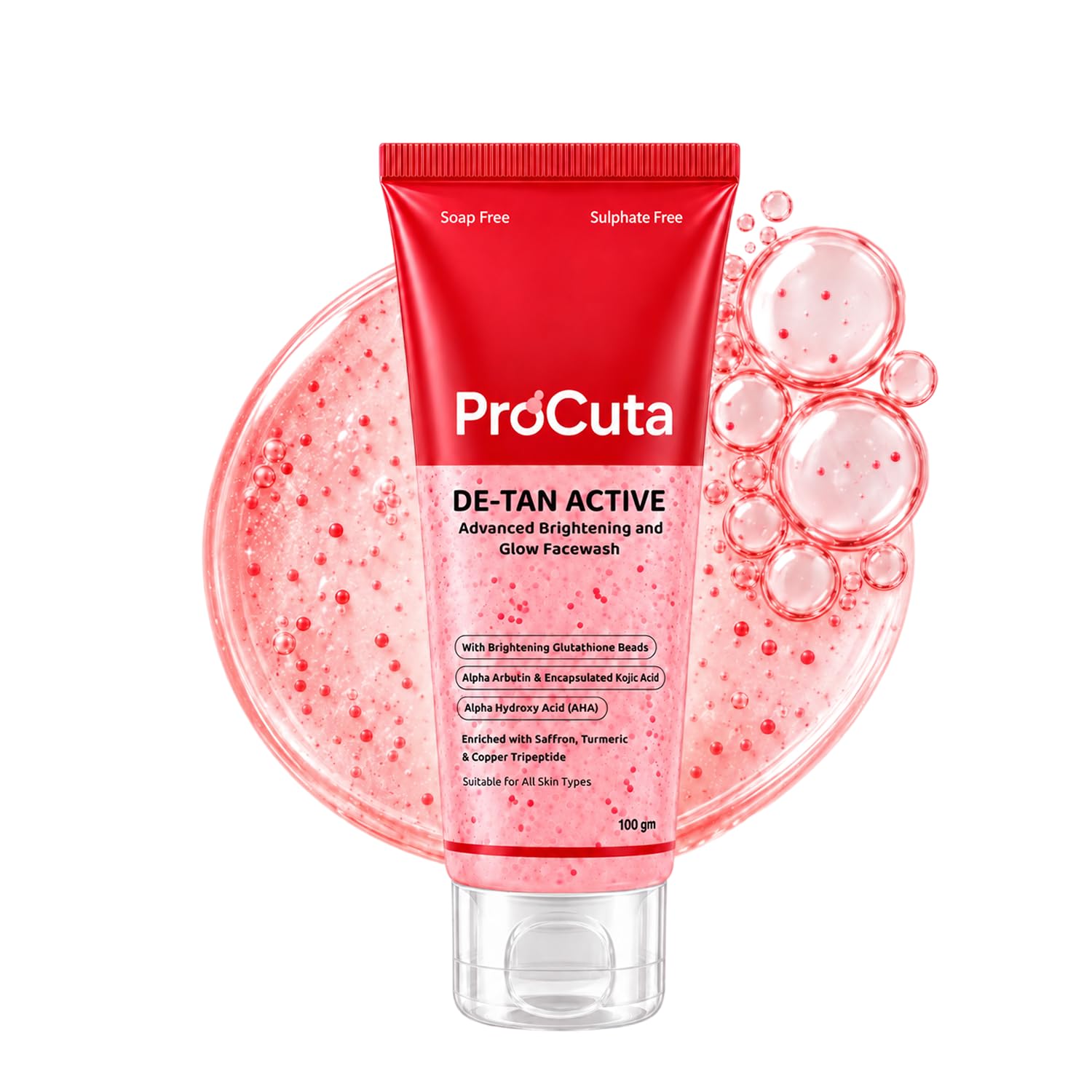 ProCuta De-Tan Active Brightening Face Wash, 100 g - Image 1