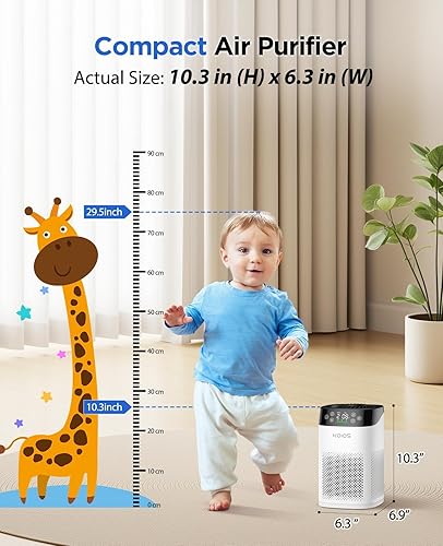 Miniatura 4 de Purificadores de aire para dormitorio y hogar, purificador de aire True HEPA H13 para habitaciones grandes, cubre filtro de pelo de mascotas de