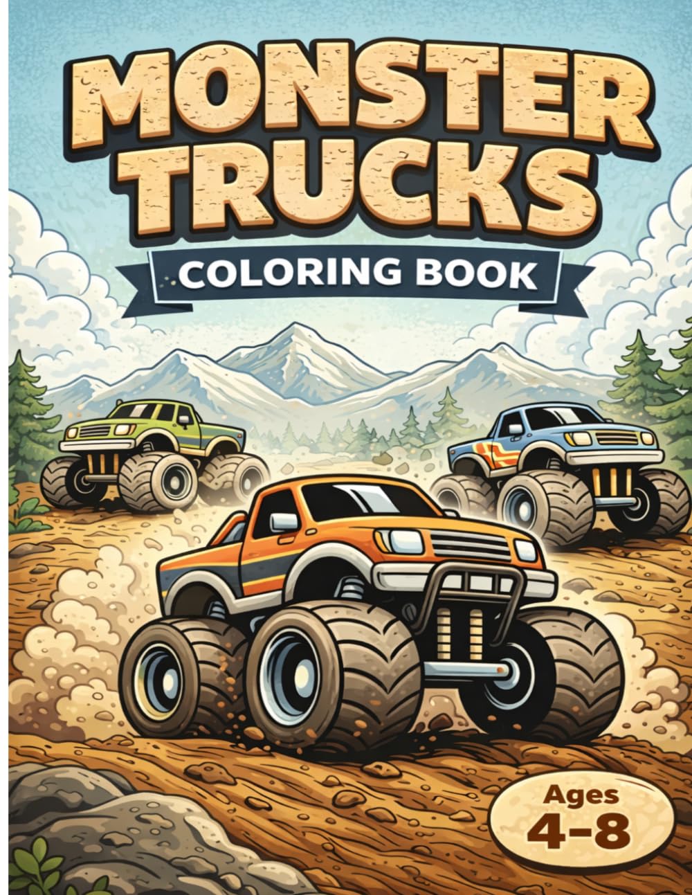 Monster Truck Coloring Book: Various Coloring Pages for Kids ages 4-8, for Boys and Girls Who Love Extreme Monster Trucks (Young Artists Series)