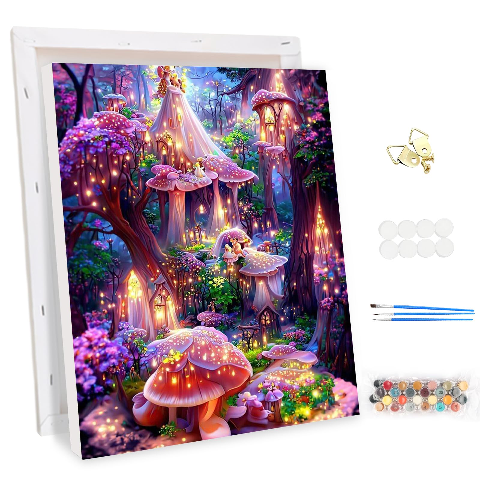 MEIYUDA Pintar por Numeros Adultos con Marco Wonderland, Cuadros por Numeros Pigmento Acrílico Paisaje, DIY Pintura por Numeros Kit Manualidades, Decoración para el Hogar Regalo de pared 30x40cm