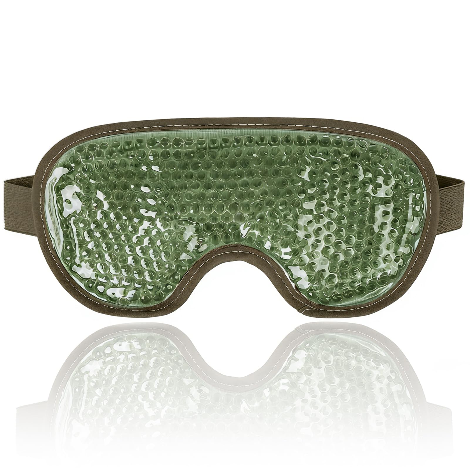 NEWGO Cooling Eye Mask for Puffy Eyes, Cold Eye Mask Eye Ice Pack for After Eyes Surgery, Tension Stress Relief, Itchy Eyes, Headaches, Dark Circles - Army Green