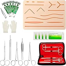 Surgical Seam Set, Suture Practice Kit with Realistic Silicone Seam Cushion and Sewing Material for Practicing Wound Stitching Techniques, Exercise Tools