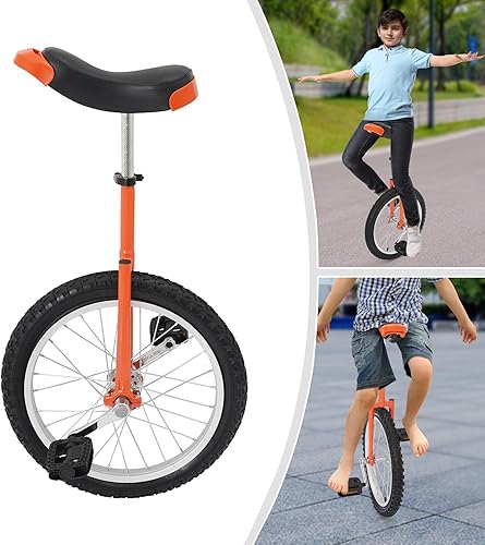 Miniatura 26 de Monociclo de rueda, bicicleta de una rueda con borde y pedales, monociclos de acero modernos para edades unisex de 10 a 60 años, entrenamiento