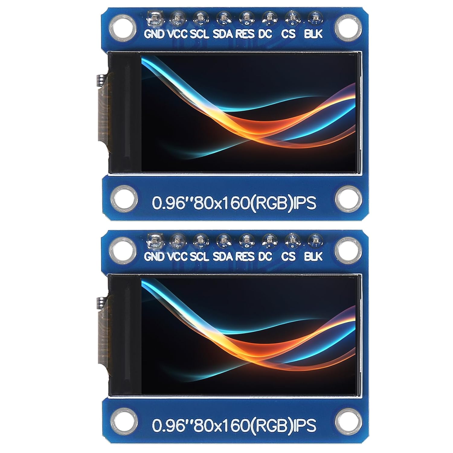 2pcs 0.96" HD IPS TFT LCD Display Module 80x160 RGB LCD Screen 3.3V ST7735 Drive SPI Interface 8pin Full Color for Arduino DIY