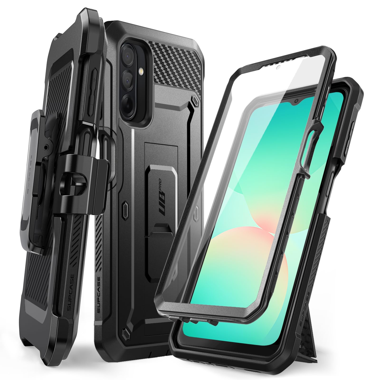 SUPCASE for Samsung Galaxy A26 5G Case with Kickstand (Unicorn Beetle Pro), [Built-in Screen Protector & Belt-Clip] [Military-Grade Drop Protection] Full-Body Rugged Phone Case for Galaxy A26, Black