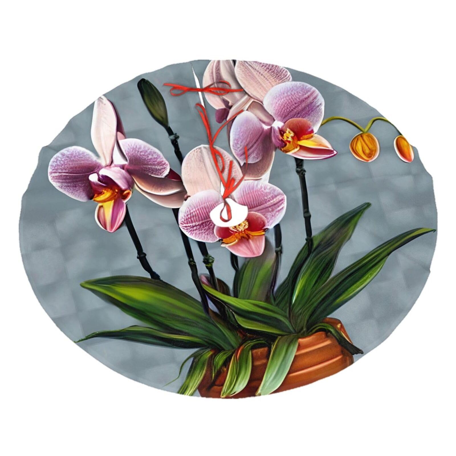 Blooming Orchids Printed Christmas Tree Skirt Christmas Plush Tree Skirt 36 inches (about91 cm) ChristmasIndoor and Outdoor
