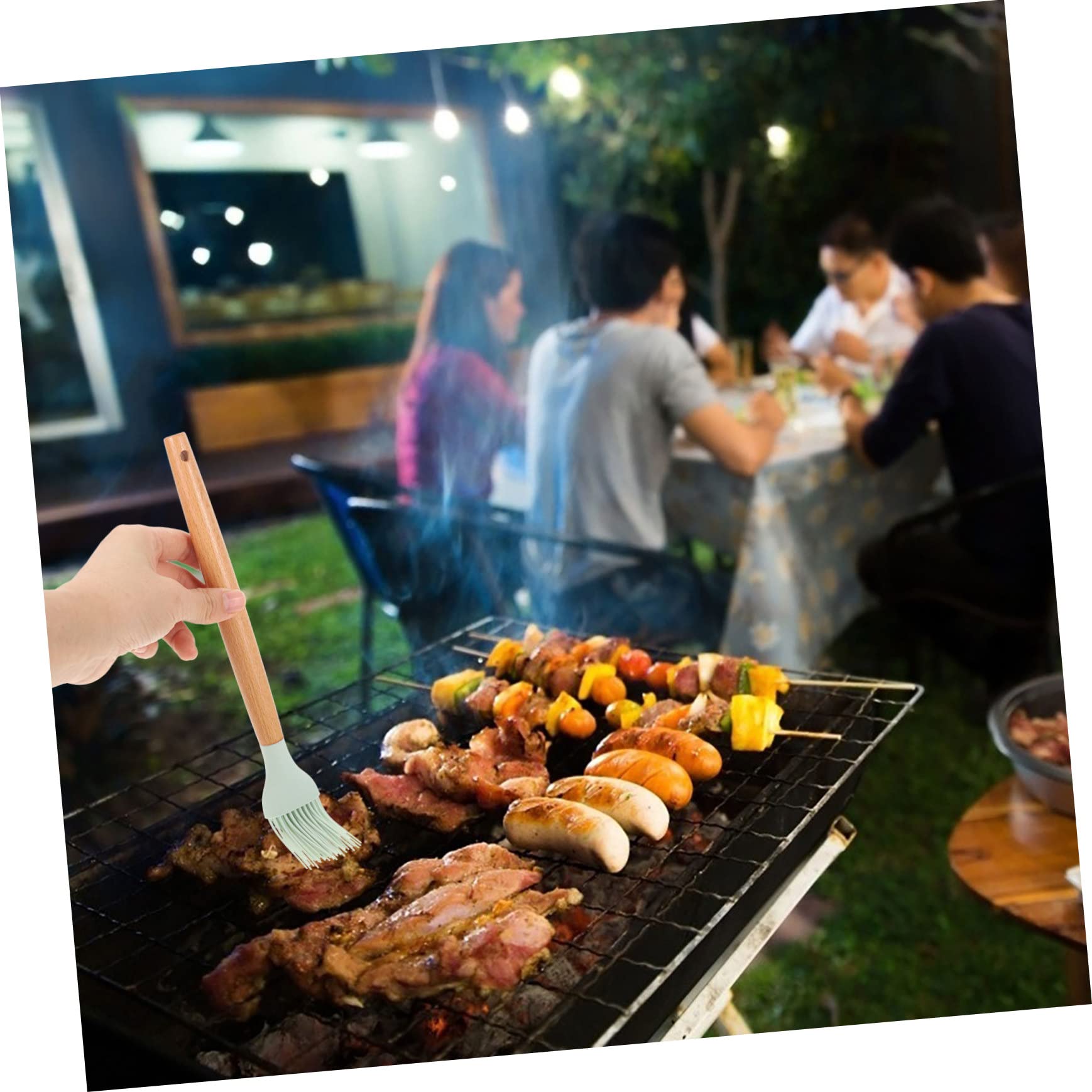 Toddmomy 3pcs Silicone Oil Brush Durable Household Basting Brush for Bbq Baking Cooking Food-grade Silicone Beech Handle Easy to Clean Comfortable Grip for Marinating and Saucing