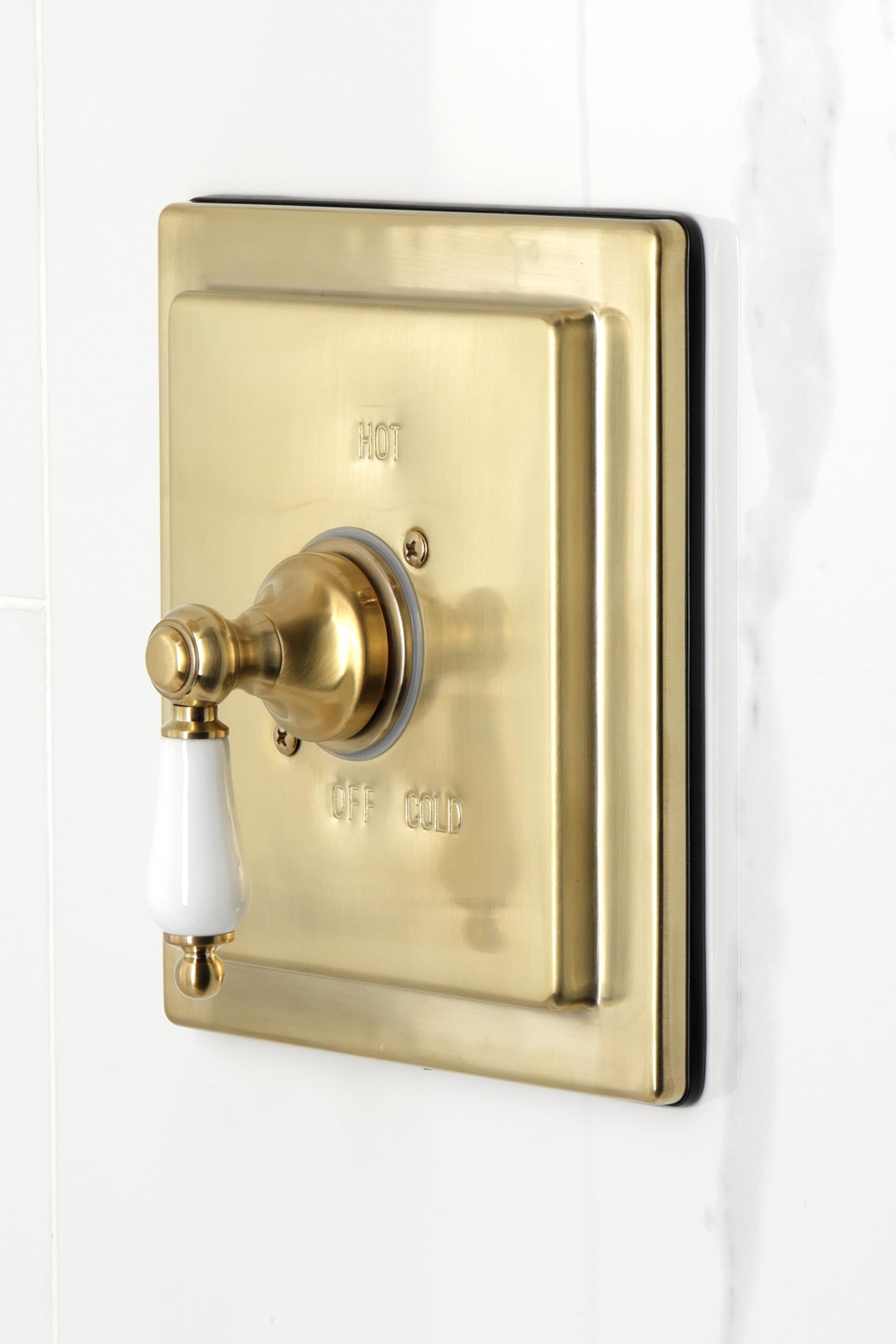 Kingston Brass KB6147PL - Grifo de bañera y ducha equilibrado a presión de un solo mango, latón cepillado