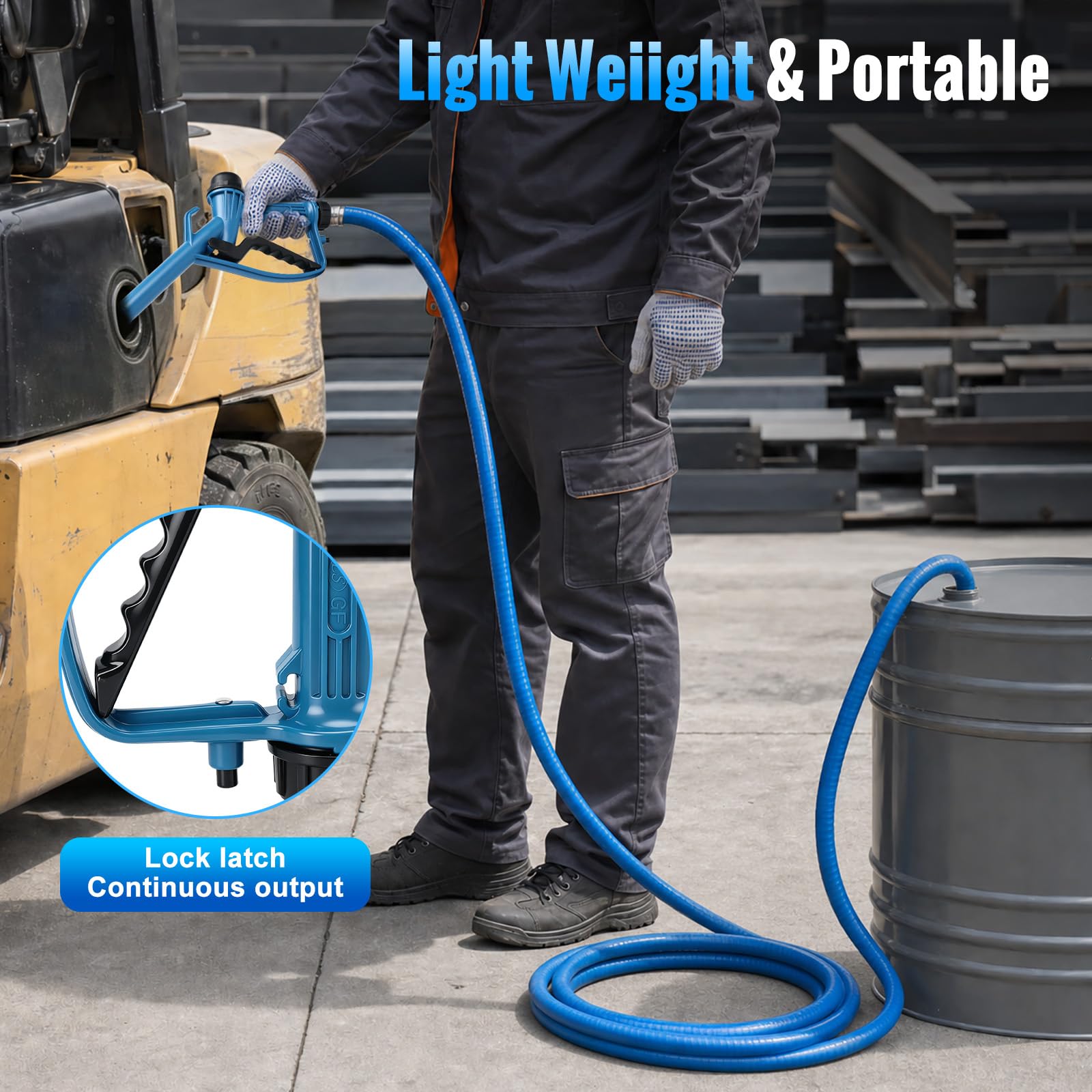 WingFly Pompa diesel da 12 V, 30 LMP, pompa per olio combustibile, autoadescante, 51 mm, sollevamento 5 m, trasporto di acqua e cherosene, per camion, trattori, escavatori