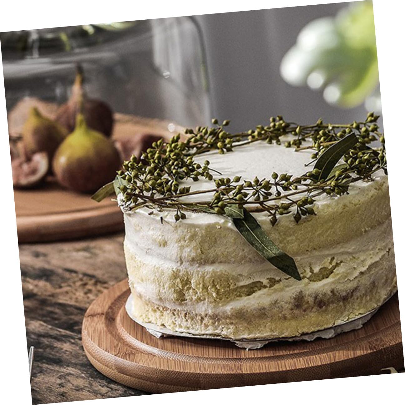 Zerodeko Household Large Cake Glass Cover Dome with Tray Food Protective Cover Fresh-keeping Display for Bakery Dessert Serving and Pastry Presentation