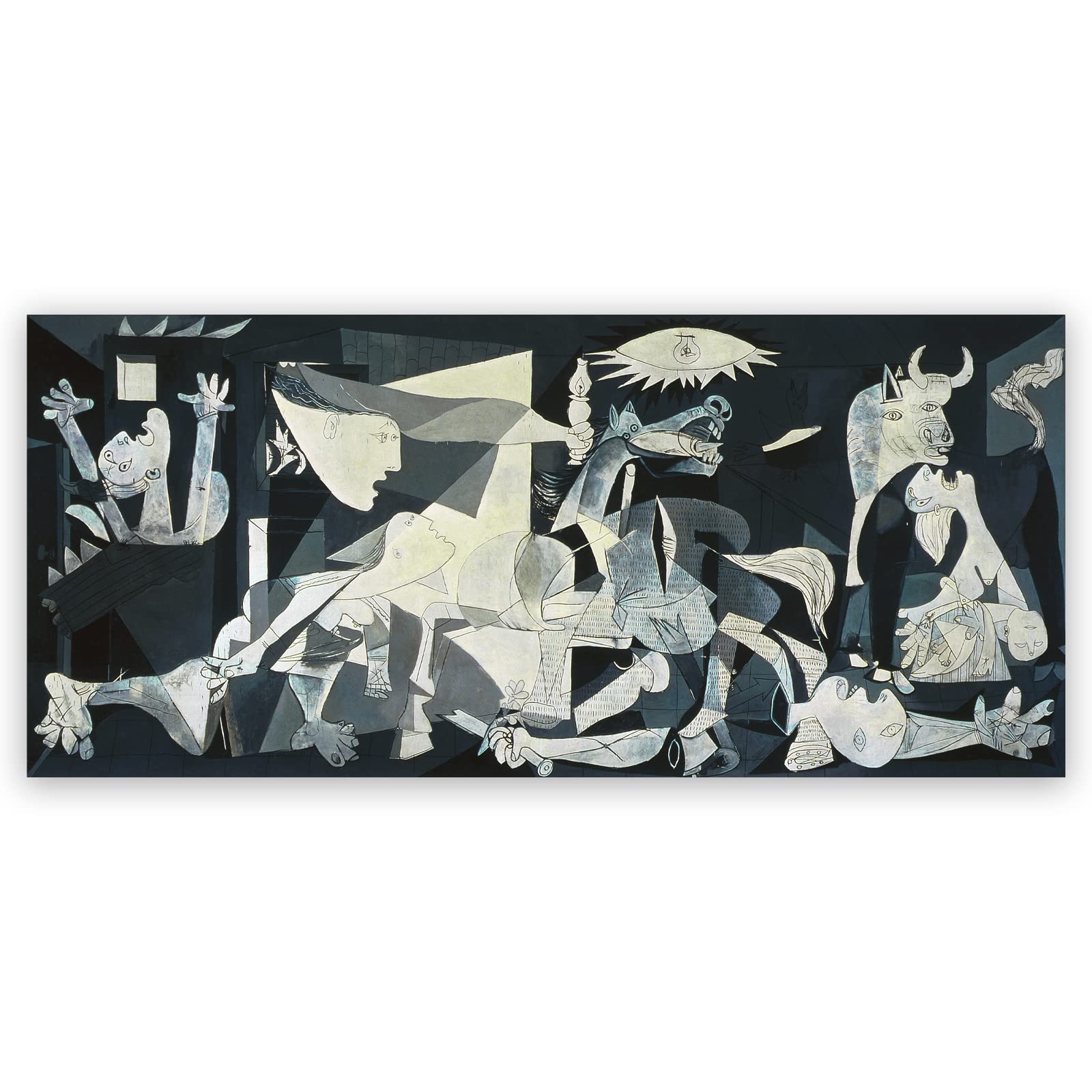 KWAYKWAY Picasso Wall Art Canvas Prints - Picasso Poster - Guernica Poster - Famous Paintings Reproduction - Abstract Art Wall Decor for Classroom Kitchen Bedroom Room Unframed (12x24in/30x60cm)