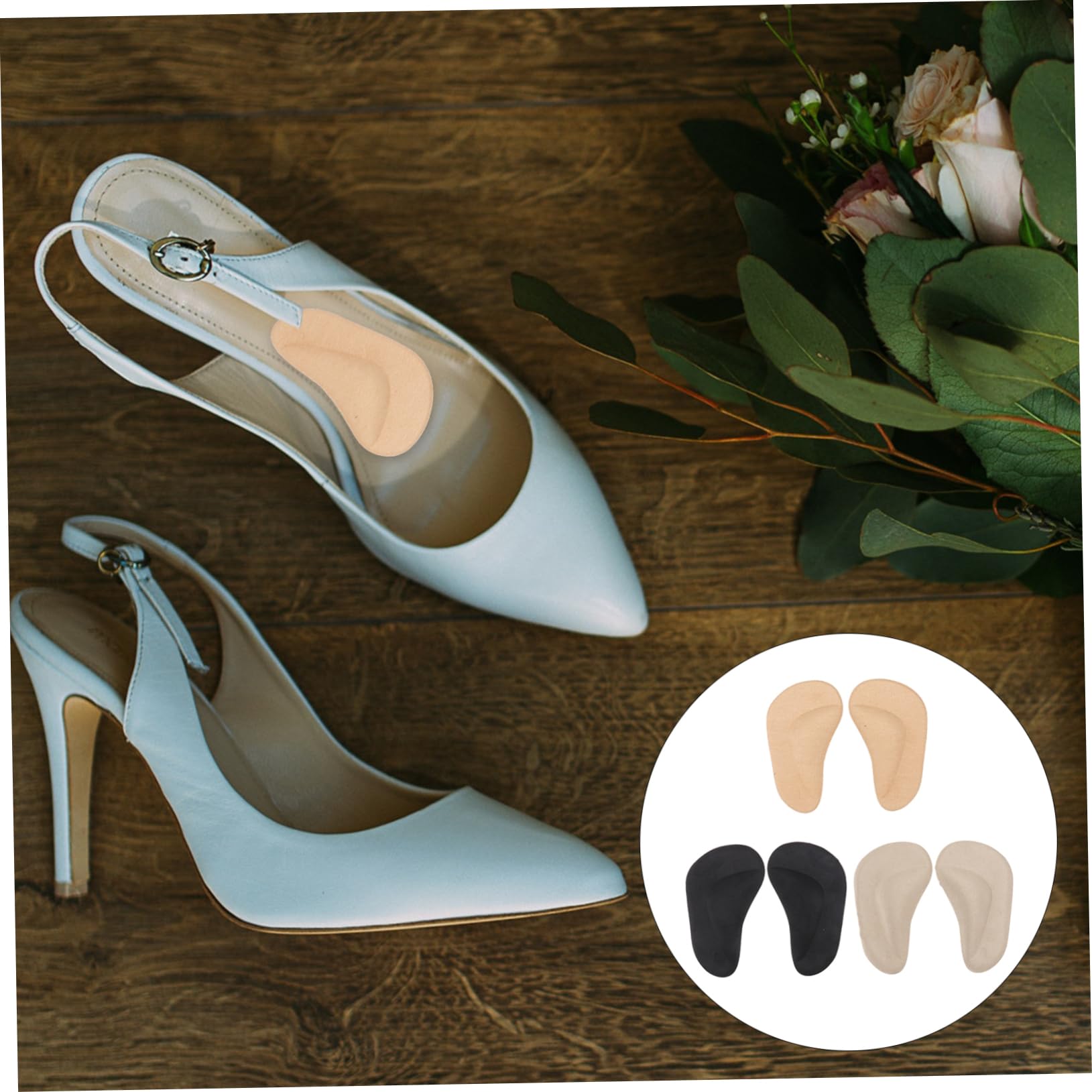 minkissy 3 Pairs Flatfoot Insoles Arch Support Correcting Pad for Walking Running Hiking