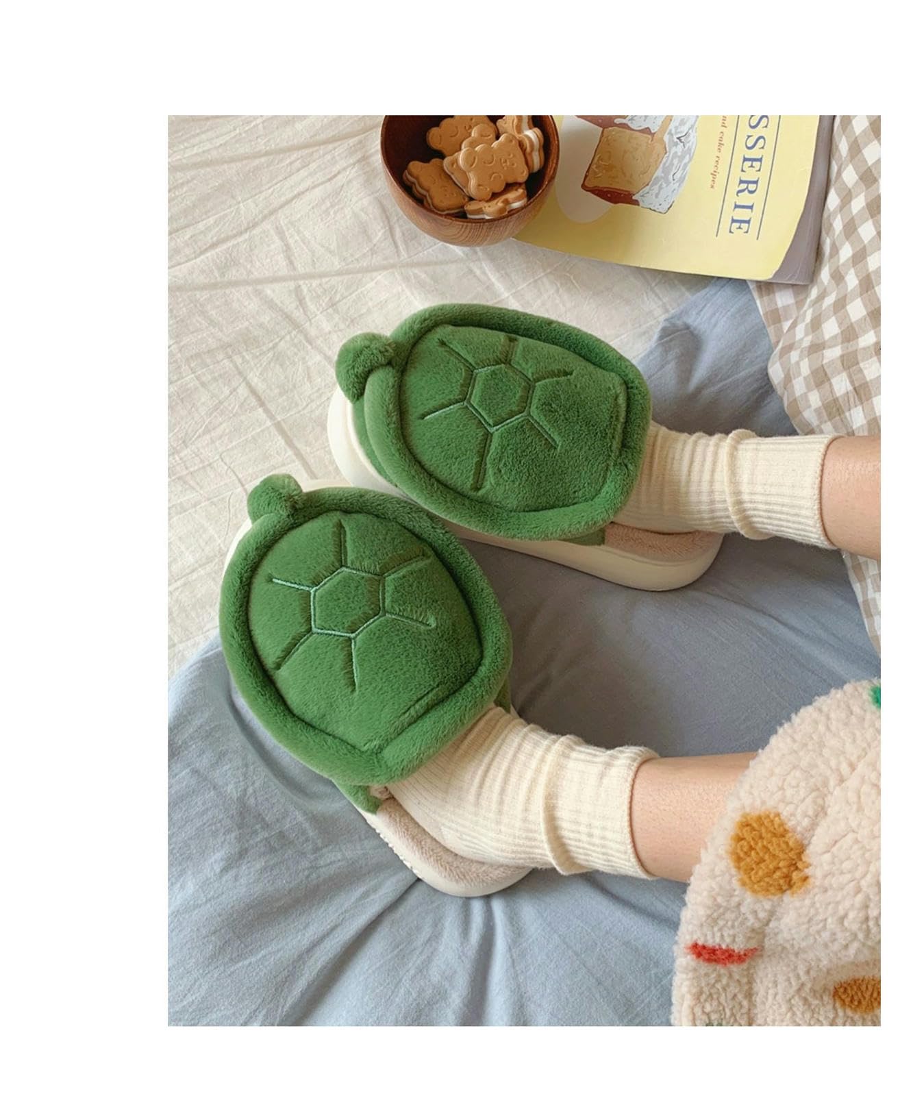 Pantofole Pelipustose Pannelli Di Cotone Per Suola Morbida Per Le Donne Invernali Invernali Calde E Comode Scarpe Da Interno-verde-35-36
