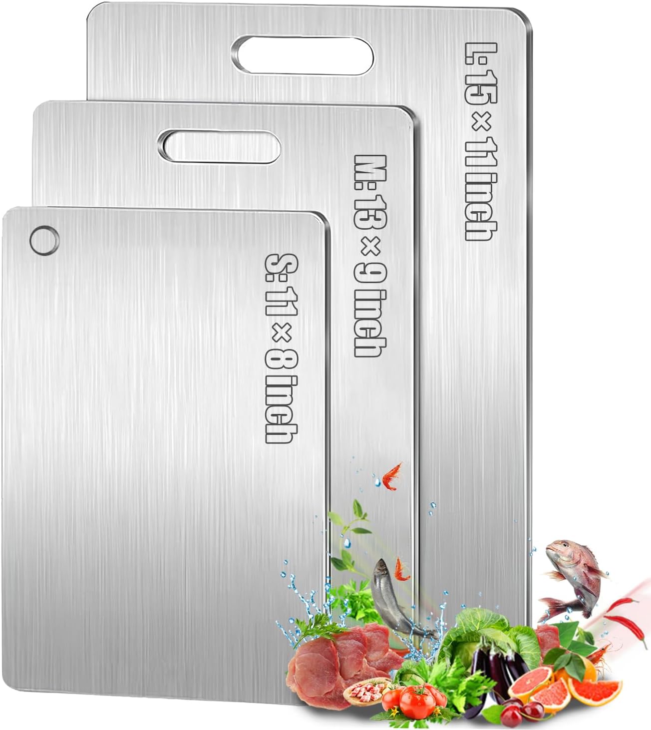 Set of 3 Pure Titanium Cutting Boards | Double-Sided Kitchen Essential Set of 3 Pure Titanium Cutting Boards | Double-Sided Kitchen Essential