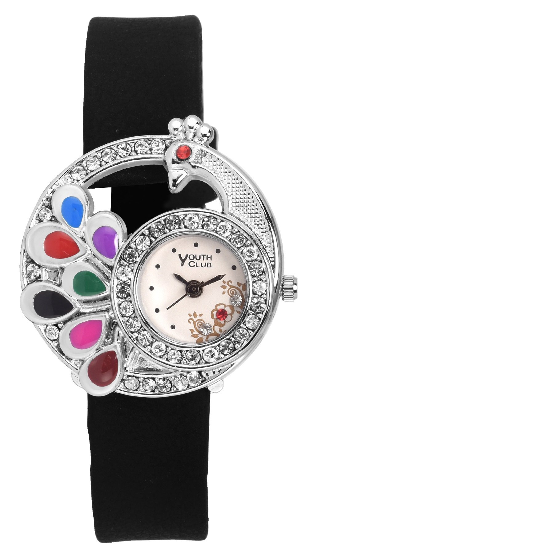 YOUTH CLUB Attractive Multicolour Studded Analog White DIAL Womens Watch-MOR-CASE (B01GMLGLGC) Amazon Price History, Amazon Price Tracker