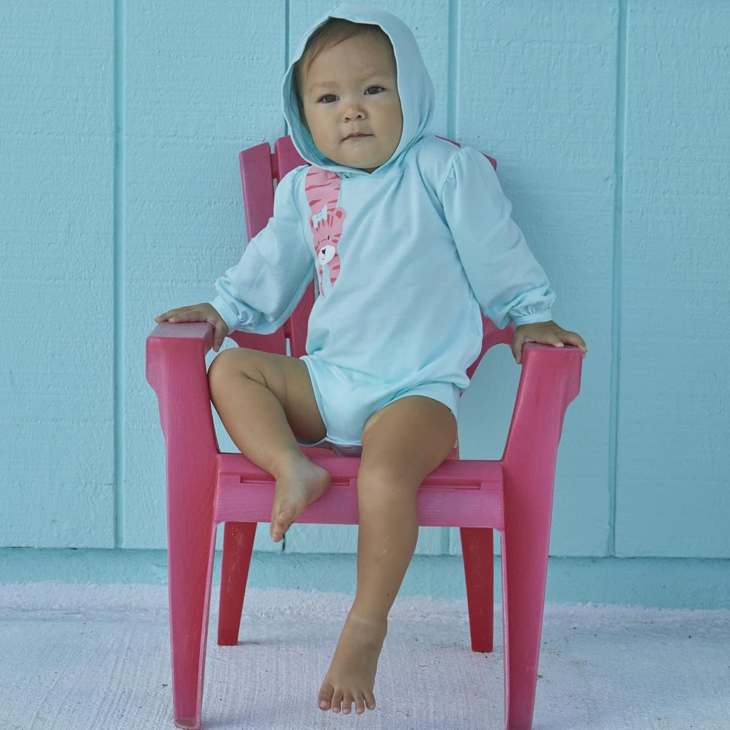 UV SKINZ Baby Girl Hooded Sunzie, UPF 50+ Protection