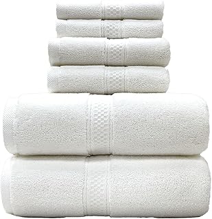 ACXMXQ Toallas de baño Conjunto 6 Piezas, más Ligero y Toallas de Secado rápido Grandes 27.5 x 55 Pulgadas, Lujo Xinjiang algodón Toallas para baño SPA Nadar,Blanca
