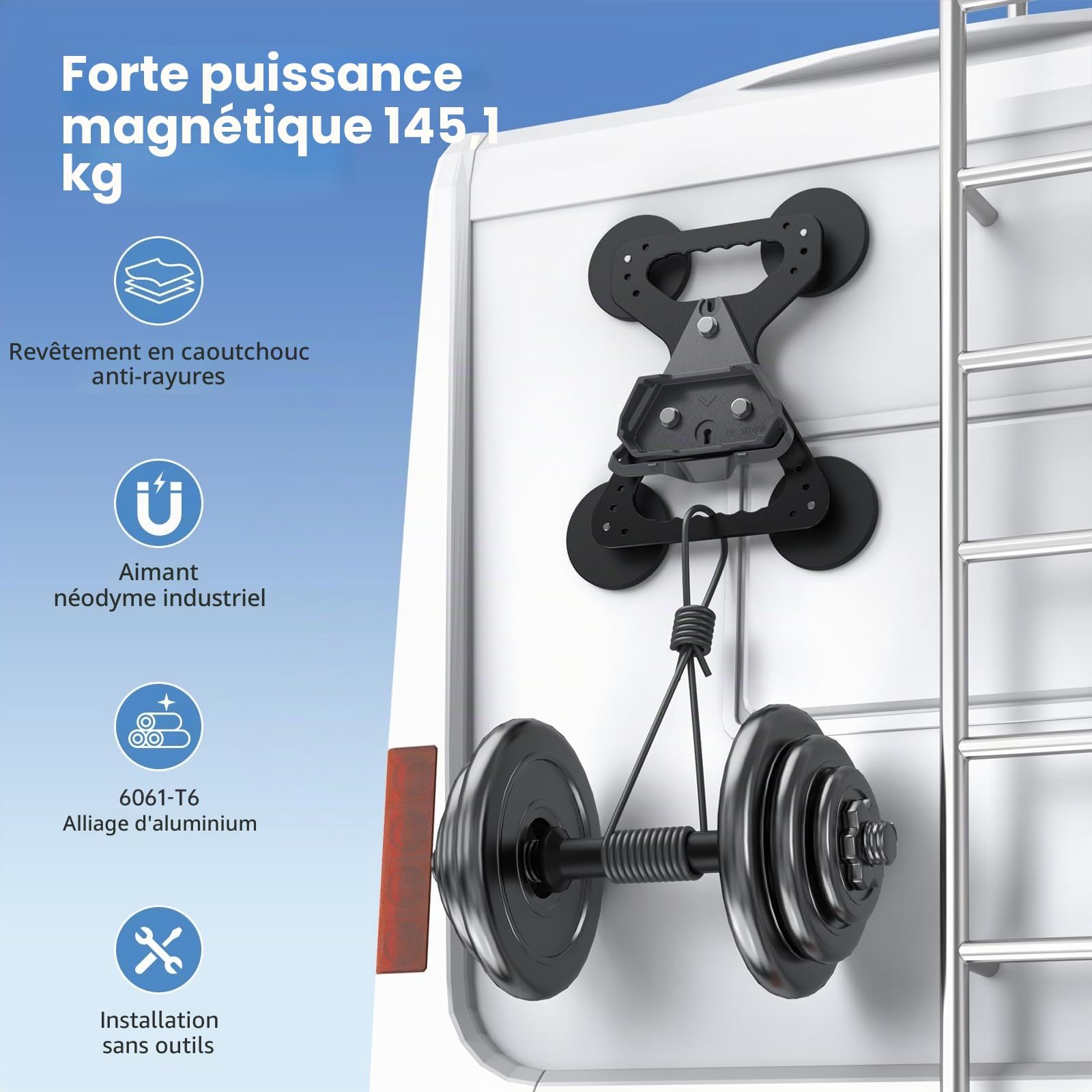 XLTTYWL Support Magnétique pour Starlink Mini, Alliage d'aluminium avec bases magnétiques haute résistance (145 kg/320 lbs) pour Starlink Mini / Mini X Dishy VR, Camping-car, Galerie de toit et Balcon