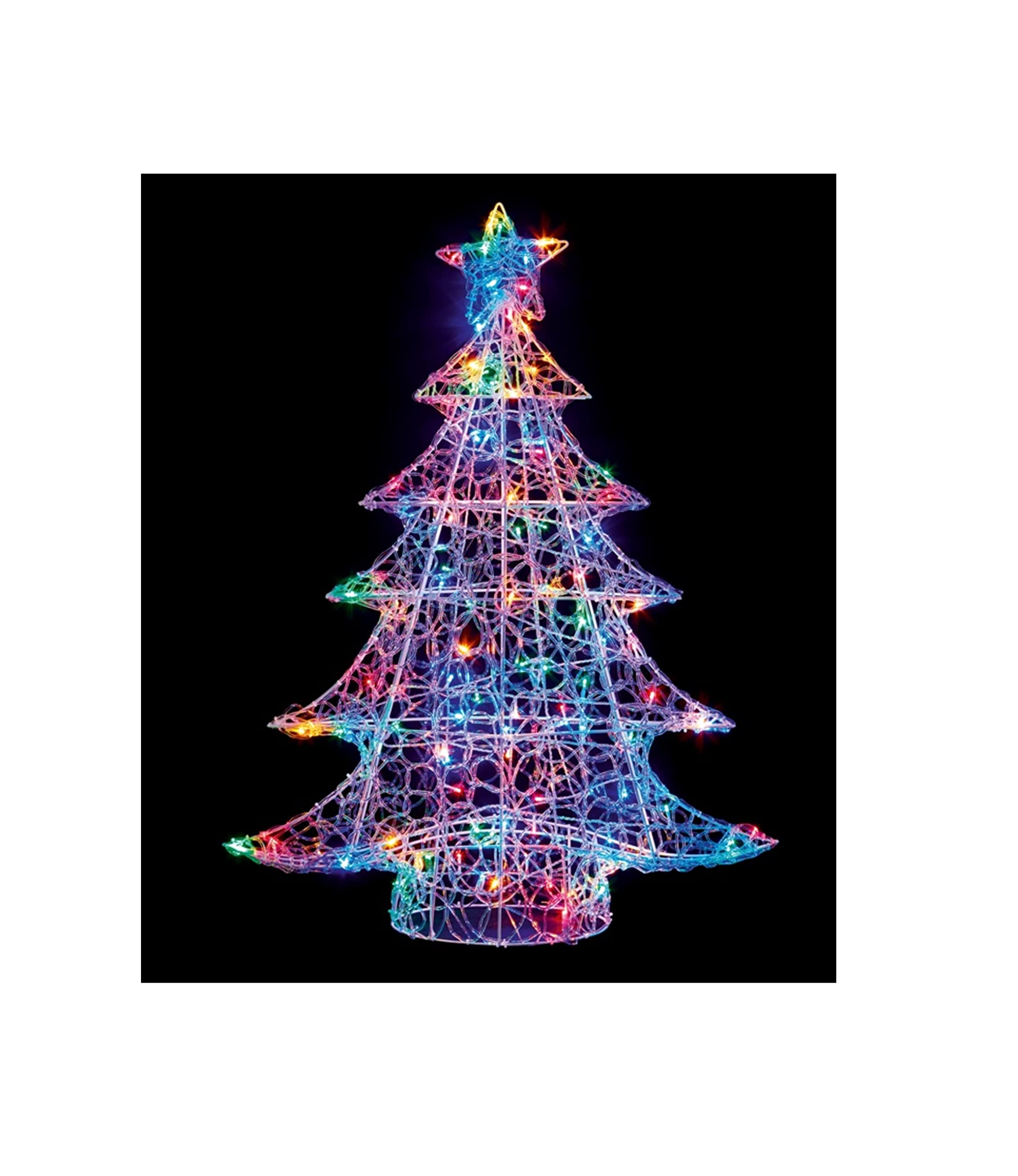 Premier Decorations 1m Lit Soft Acrylic Christmas Tree with 120 Multi-Coloured LEDS