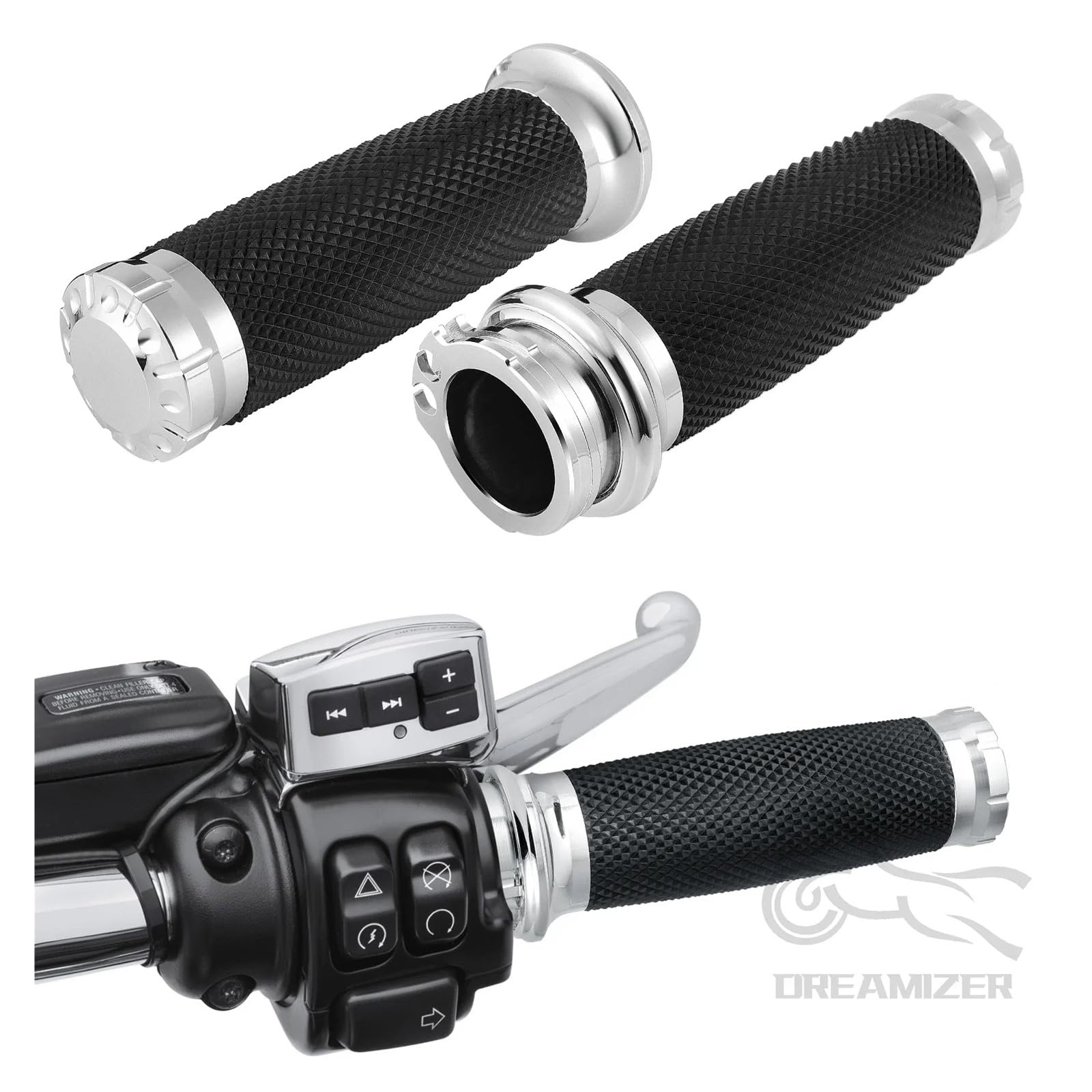 1-calowe chwyty kierownicy do kierownic 25 mm uniwersalne dopasowanie do Touring Dyna Softail Sportster 883 1200(Black)
