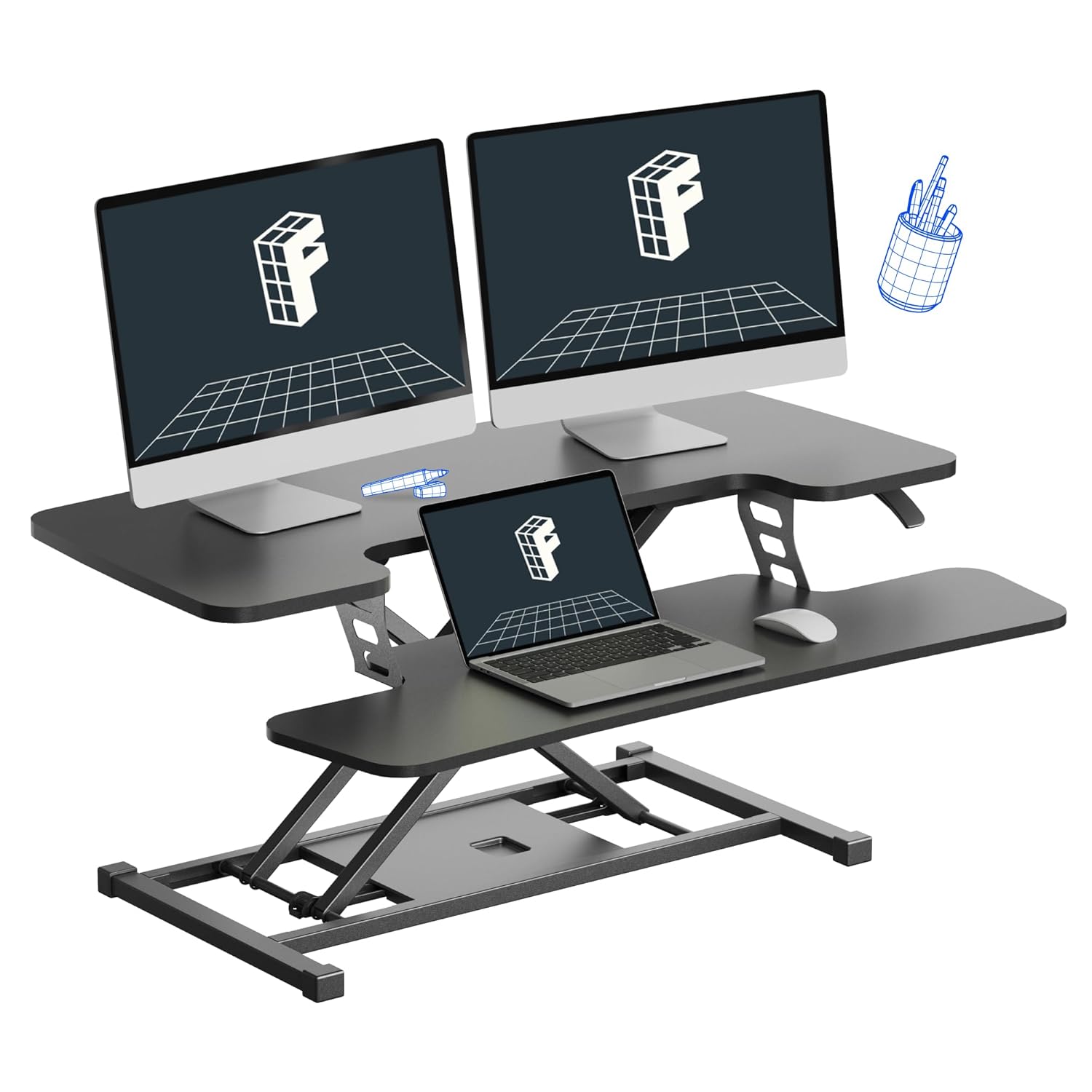 FLEXISPOT 36-inch Standing Desk Converter Height Adjustable Sit to Stand Up Workstation Dual Monitor and Laptop Riser with