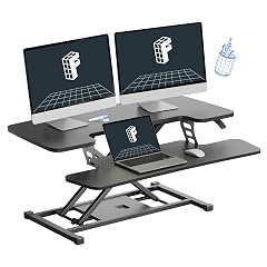 FLEXISPOT 36-inch Standing Desk Converter Height Adjustable Sit to Stand Up Workstation Dual Monitor and Laptop Riser with