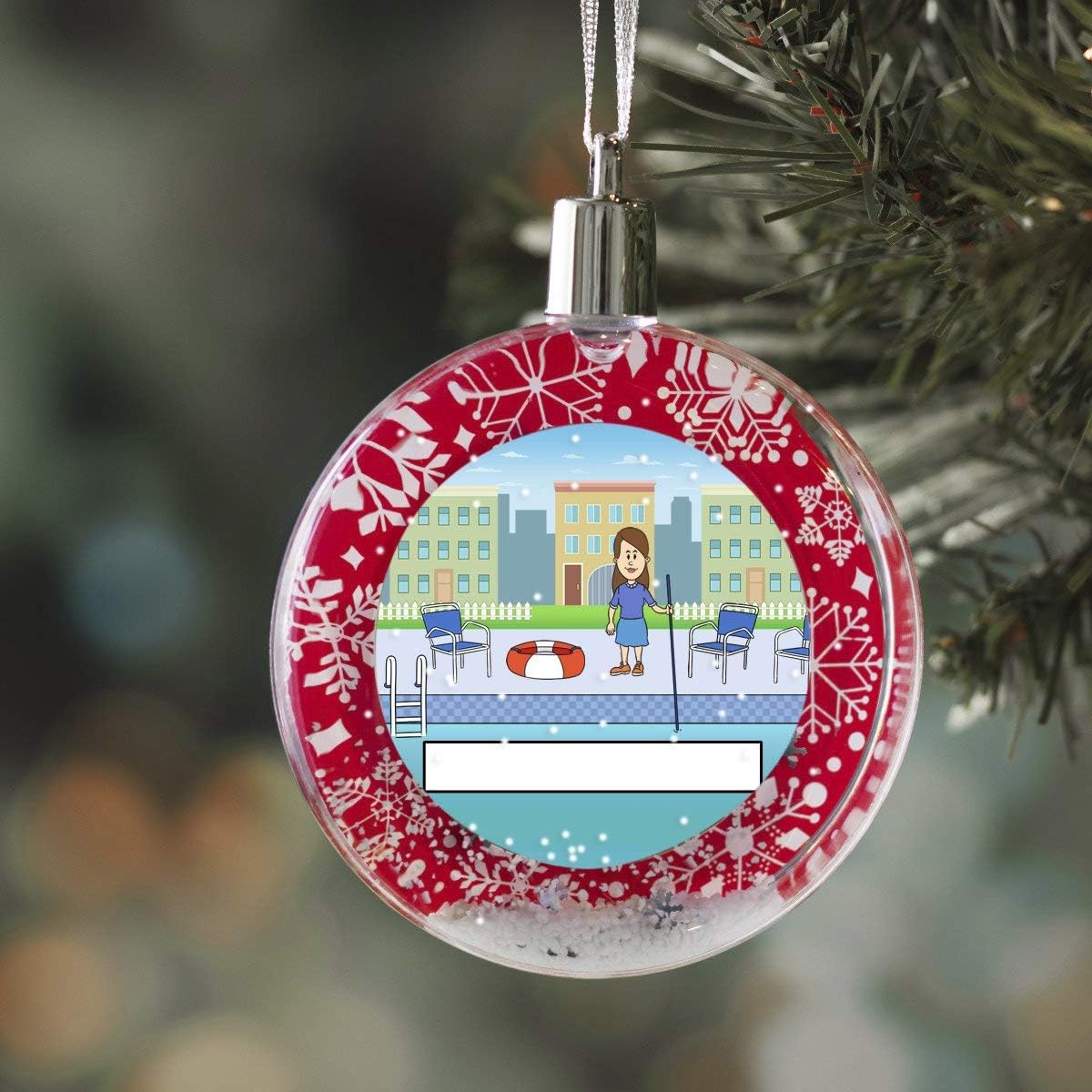 PrintedPerfection.com Personalized StoryLine Cartoon Caricature Snow Globe Christmas Ornament: Graduation, Black Gown - Male
