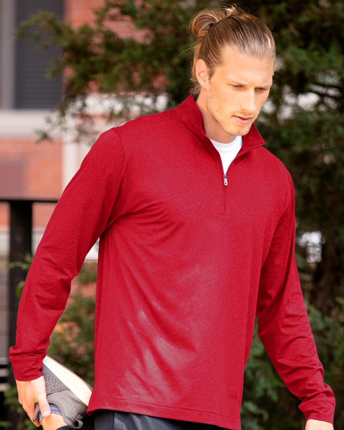 Vantage Apparel NCAA mens Collegiate Premium Lightweight Stretchy Team Color 1/4 Zip Pullover - Image 3