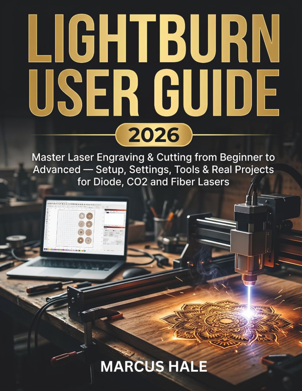 LightBurn User Guide 2026: Master Laser Engraving & Cutting from Beginner to Advanced — Setup, Settings, Tools & Real Projects for Diode, CO2 and Fiber Lasers