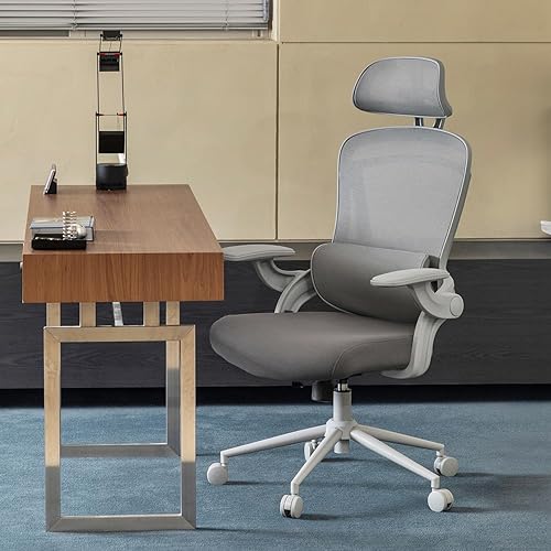 Miniatura 2 de Nouhaus Ergo Fit - Silla de oficina ergonómica de malla, respaldo alto, soporte lumbar ajustable, reposacabezas y reposabrazos abatibles ajustables,