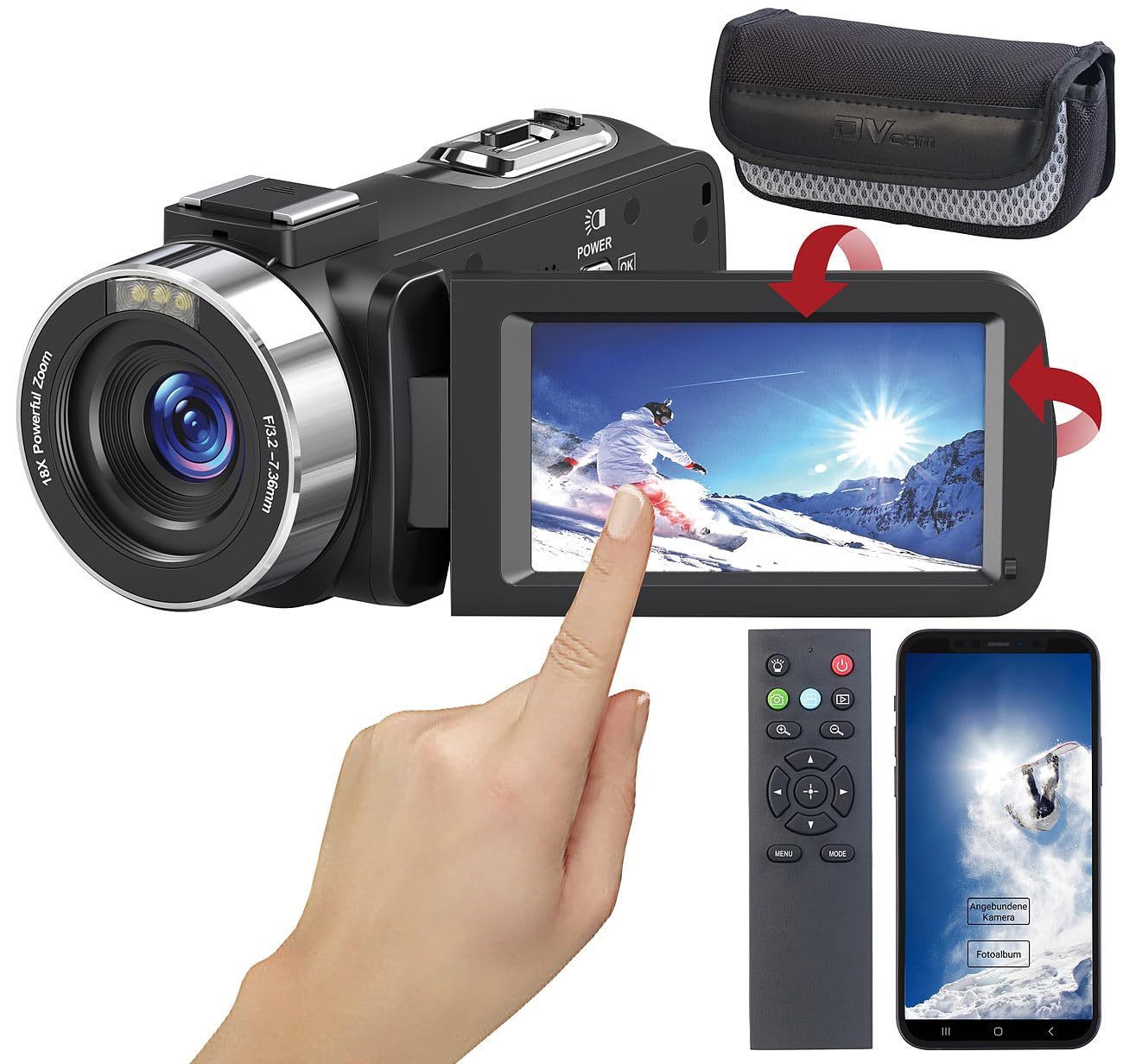 Somikon Videokamera: 8K-UHD-WLAN-Camcorder