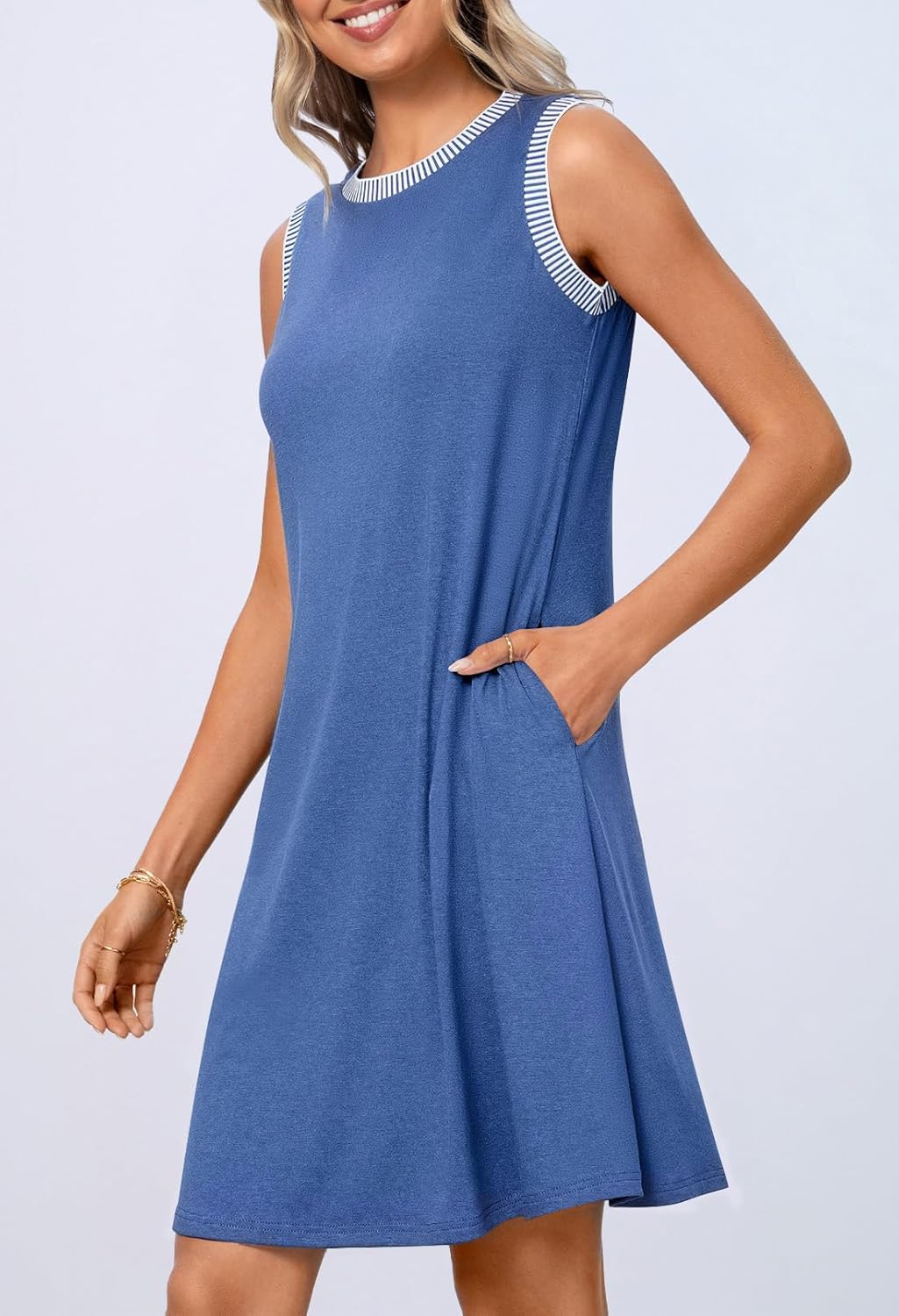 MEROKEETY Summer Spring Sun Dress for Women 2026 Beach Vacation Casual Sundress Sleeveless Tank Dresses Resort Cruise Wear - Image 2