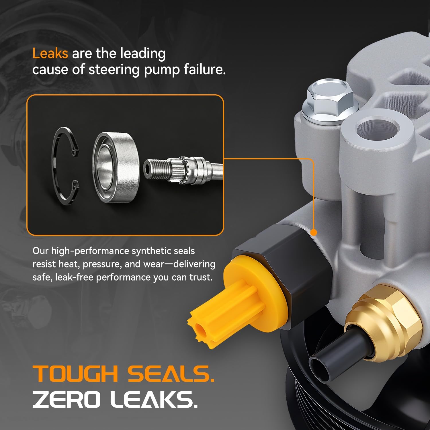 21-5447 Power Steering Pump with Pulley Compatible with Toyota Tacoma 2005-2015, Lexus RX350 2007 2008 2009