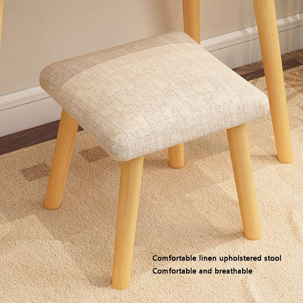 Schminktische Home Life Frisiertisch Kommode Set Flip Top Spiegel und Schublade Bringing Linen Pad Make-up Hocker (weiß) Kosmetiktisch