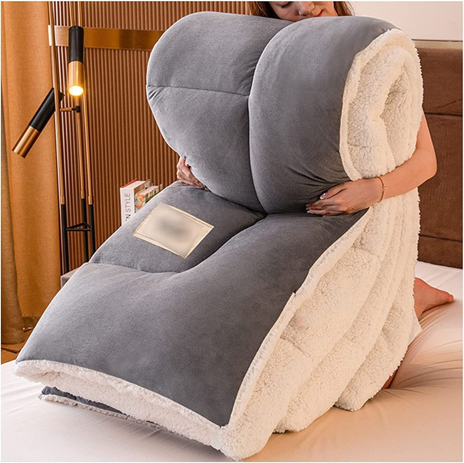 LLiuvcc Thick Warm Cashmere Blanket Bedding, Winter Quilt Thicken Lamb Cashmere Duvet for Winter Double Bed, Bedding, Double Sided Thicken Winter Quilt(B,150x200cm(3.5KG))