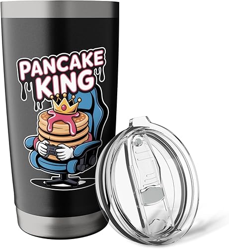 Miniatura 5 de Pancake King Funny Breakfast Lover Gamer Gaming Men Women Stainless Steel Insulated Tumbler