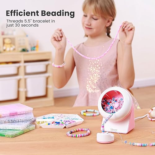 Vista 14 de Tilhumt Juego de 2112 cuentas para hacer 18 pulseras de la amistad, kit de fabricación de pulseras con 12 colores de cuentas de arcilla polimérica