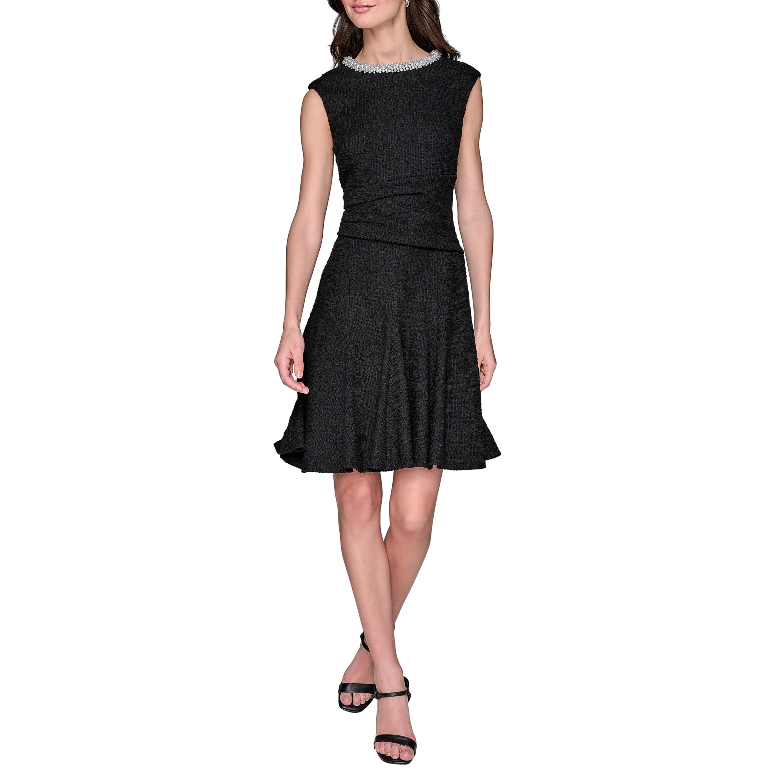 Karl Lagerfeld Women's Flare Skirt Sleeveless Stretch Dress