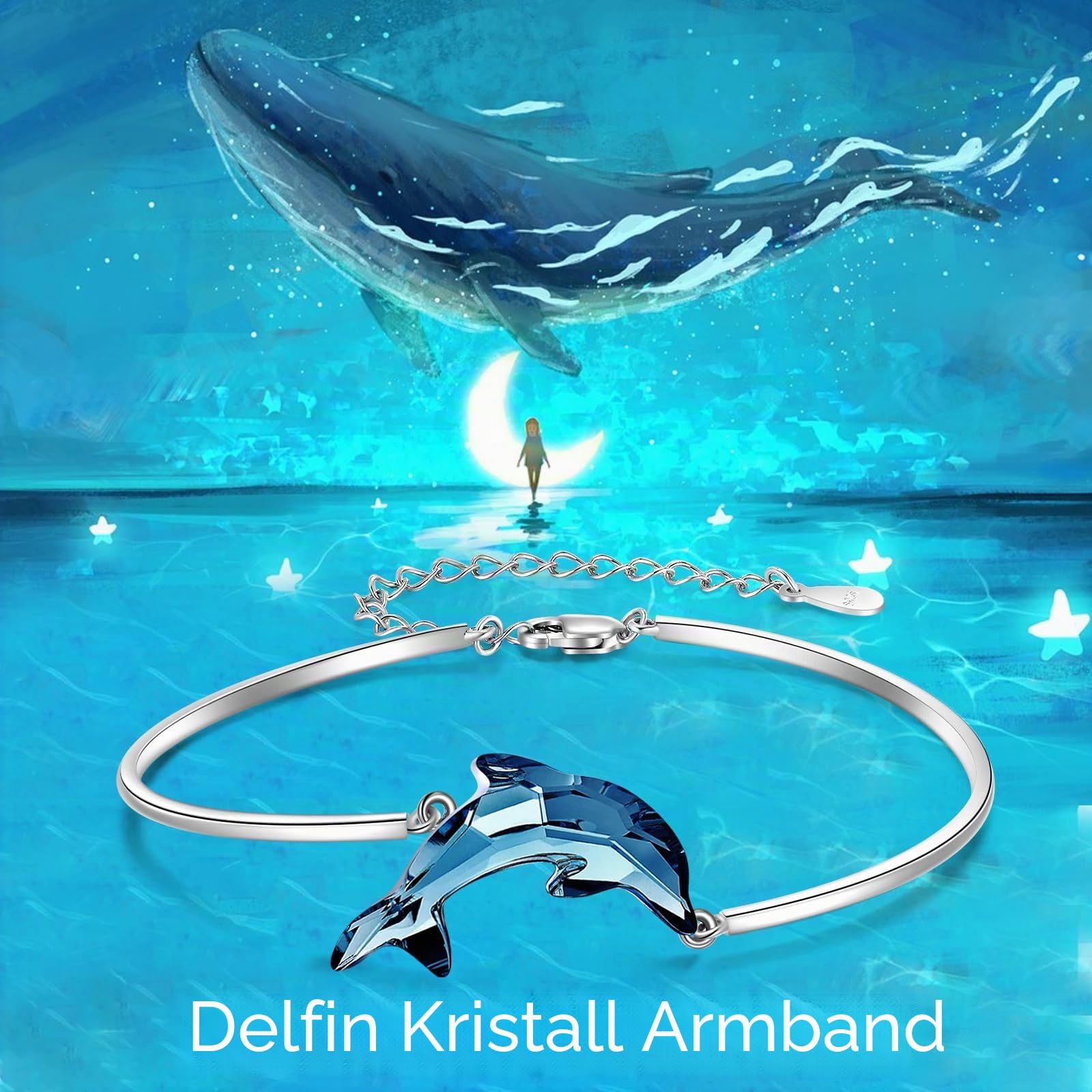 POPLYKE Libelle/Blatt/Böses Auge/Schmetterling/Delphin Armbänder 925 Sterling Silber Pandora Armbänder für Damen