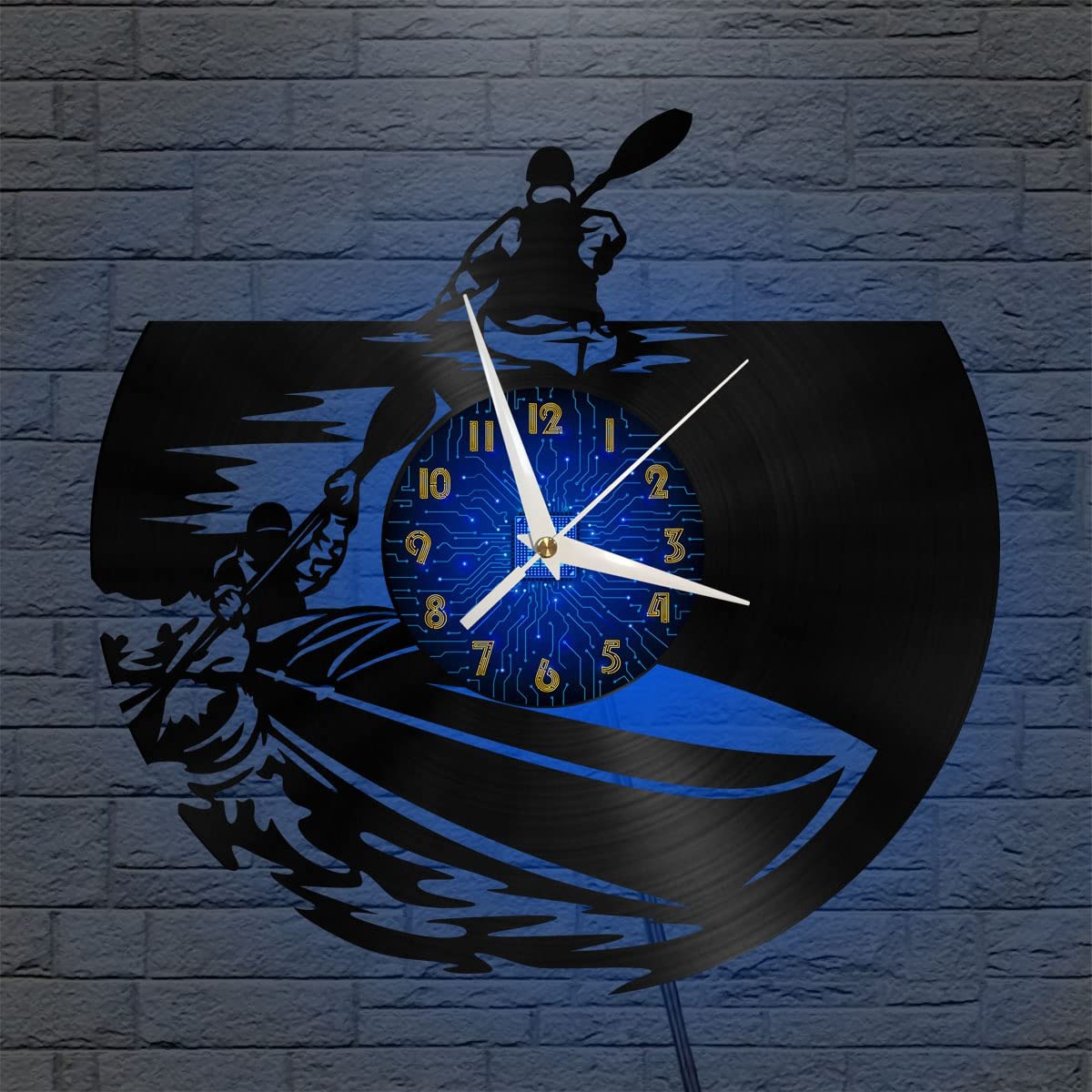 Horloge murale vinyle aviron 12 pouces, le cadeau créatif idéal avec LED
