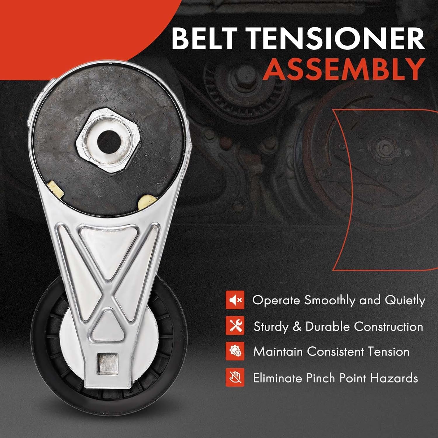 A-Premium Belt Tensioner Assembly with Pulley Compatible with Chevrolet, Buick, Oldsmobile, Pontiac & Saturn Models - Equinox, Malibu, Uplander, Venture, Rendezvous, Terraza, Alero, Aztek, Relay