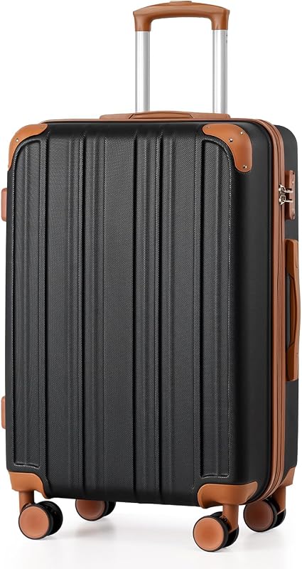 Equipaje, Hardshell Ligero y Duradero, 24 pulgadas, negro albaricoque