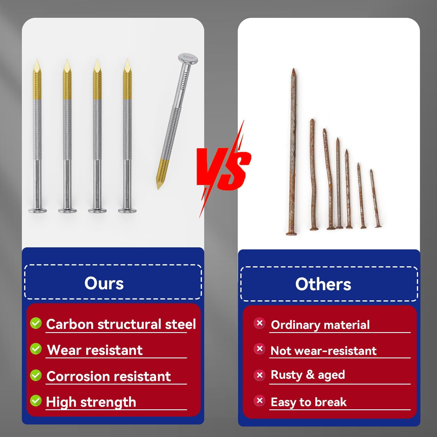 21 Degree Framing Nails - 2 Inch x 0.113 Inch Galvanized Ring Shank (1000 Count) for Pressure-Treated Lumber & Woodworking