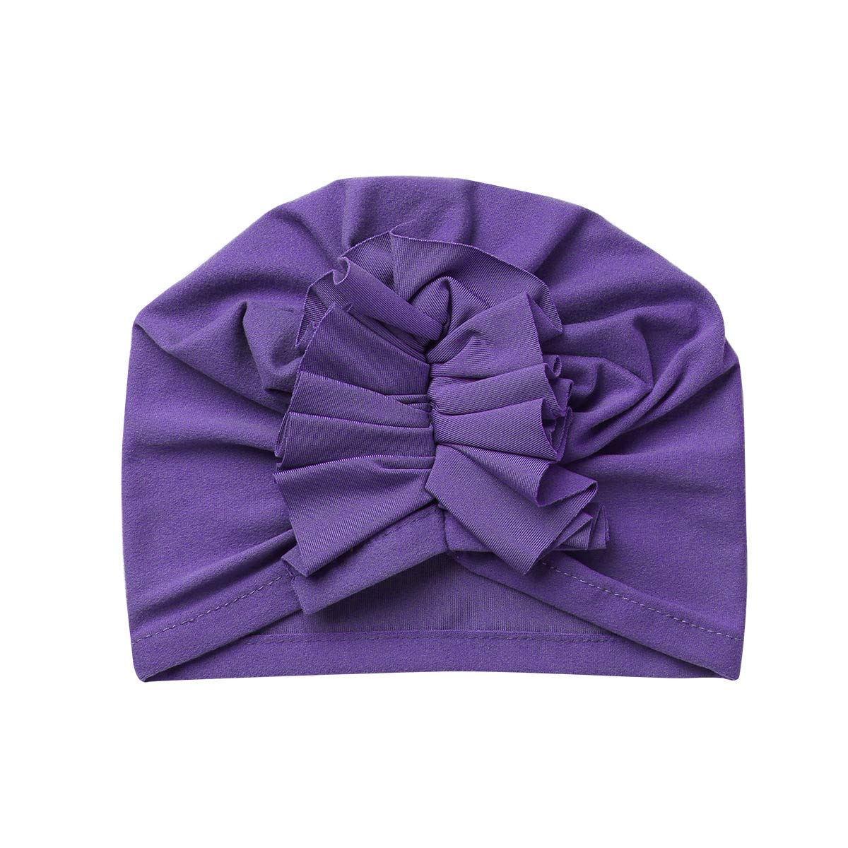 Säuglingsbaby Beanie Knoten Donut Hut Neugeborene Jungen Mädchen Baumwolle Weiche Turban Bogen Kaninchenohren Mütze Krankenhaus Kopf Wrap (Color : I Ruffles, Size : One Size)