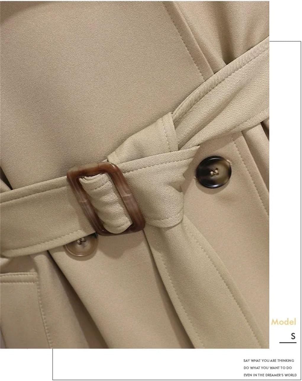 Women Trench Coat Double Breasted British Trench Coats And Jackets Winter Clothes Tie Waist Long Coat